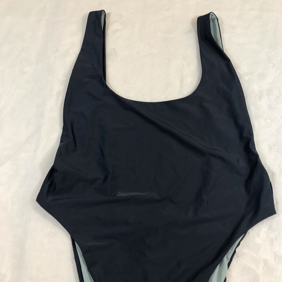 NWOT AERIE super scoop one piece swim navy reverse - Picture 5 of 8